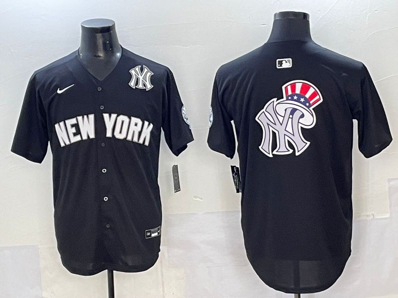 Men 2025 New York Yankees Blank Black Nike MLB Jersey style 0018->new york yankees->MLB Jersey